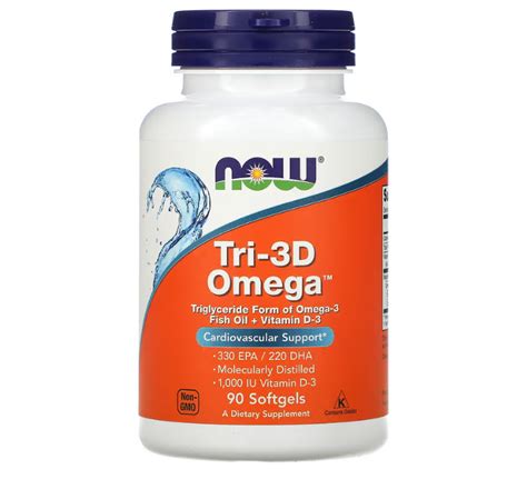 Comprar Tri 3D Ômega 3 330 EPA 220 DHA Now Foods 90 Softgels