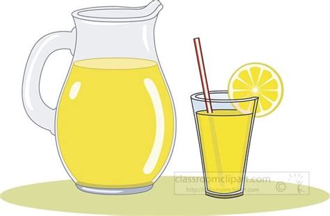 Beverage Clipart-pitcher and glass of lemonade clipart