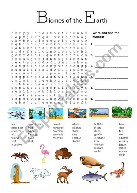 Free Printable Biome Worksheets