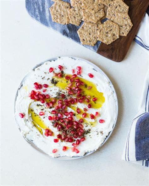 Labneh Dip With Pomegranate Recipe Labneh Dip Labneh Yogurt Dip