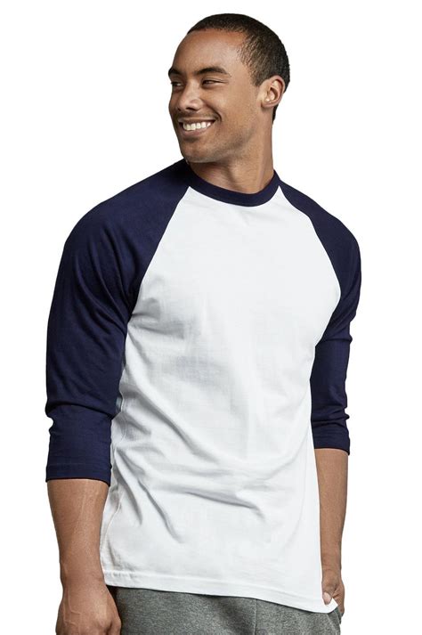 Top Pro Men S 3 4 Sleeve Crew Neck Raglan Jersey Baseball Tee Shirts Single And Multi Packs