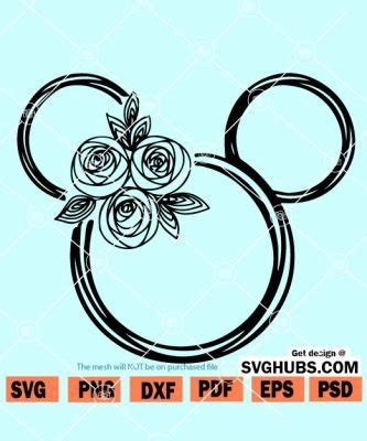 Floral Minnie Svg Disney Minnie Floral Svg Disney Wreath Svg Svg Hubs