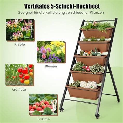 Costway Vertikales Hochbeet Mit Etagen Vertikalbeet Mit