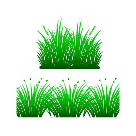 Premium Vector Green Grass Isolated On White Background