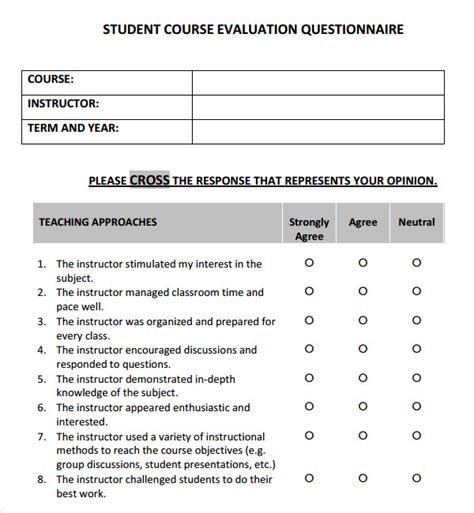 Free 4 Sample Course Evaluation Templates In Pdf Hot Sex Picture