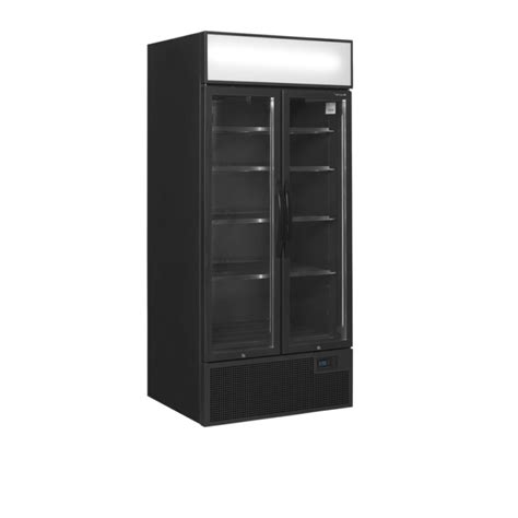 Armoire Réfrigérée Noire TEFCOLD 2 Portes Vitrées 535 L Fourniresto