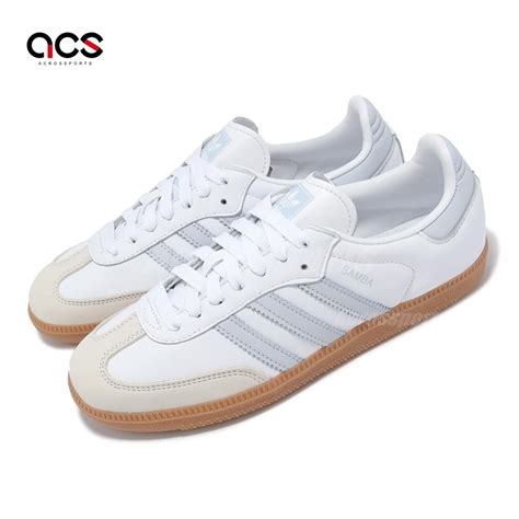 Adidas 休閒鞋 Samba Og W 女鞋 雲白 光暈藍 復古 生膠底 經典 德訓鞋 愛迪達 Ie0877 休閒鞋 Yahoo奇