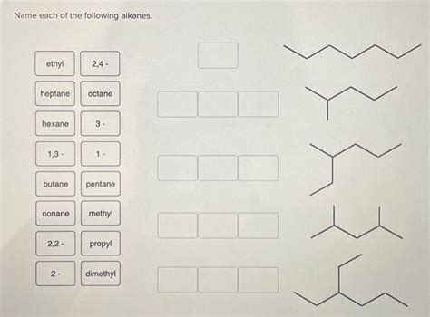 Solved Name Each Of The Following Alkanes Ethyl Heptane Chegg