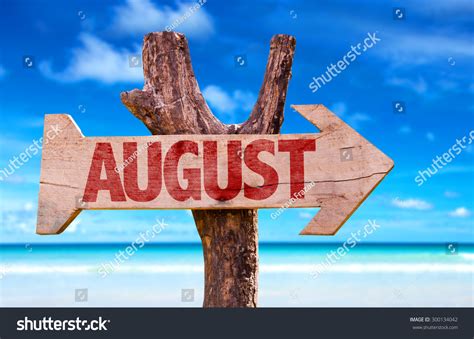 August Wooden Sign Beach Background Stock Photo 300134042 | Shutterstock