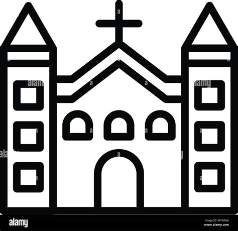 Catholic church icon, outline style Stock Vector Image & Art - Alamy