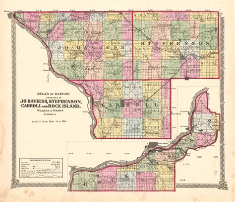 Counties Of Jo Daviess Stephenson Carroll And Rock Island Illinois