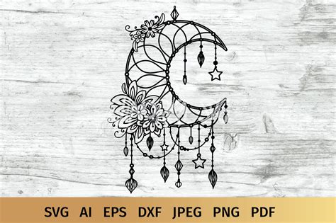 Floral Moon Svg Dream Catcher Svg 524153 Cut Files Design Bundles