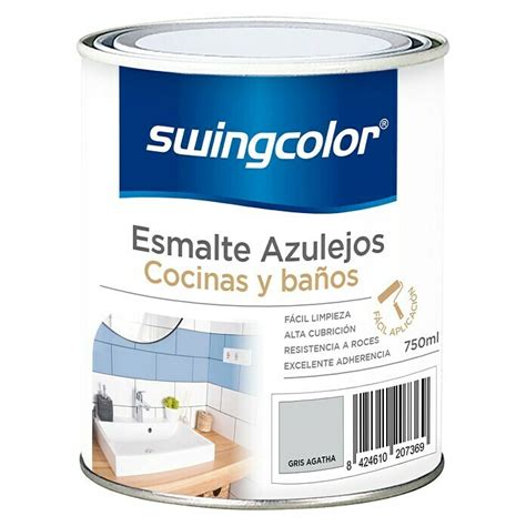 swingcolor Esmalte para azulejos Cocinas y baños Gris ágata 750 ml