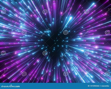 3d Render, Purple Fireworks, Big Bang, Galaxy, Abstract Cosmic Background, Celestial, Stars ...