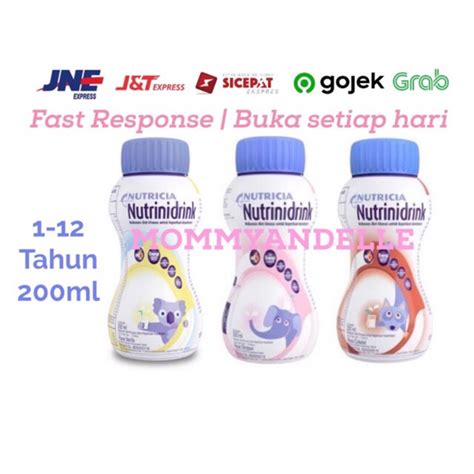 Jual Nutricia Nutrinidrink Cair 200ml Vanilla Strawberry Coklat