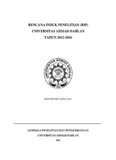 Rencana Induk Penelitian Rip Universitas Ahmad Pdf