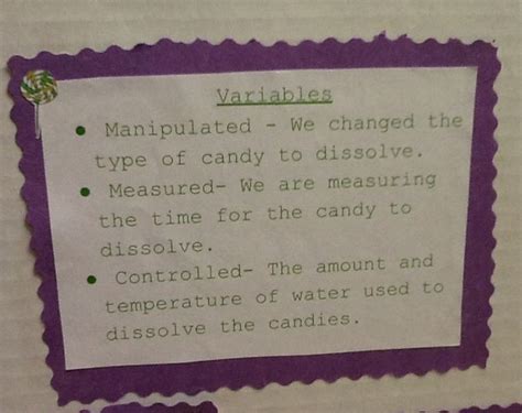 Variables 5th Grade Science