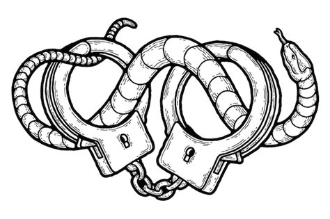 Premium Vector Handcuffs Vintage Police Engraved Style Retro Hand