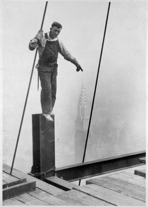 New York City Empire State Building Construction Worker Touching The