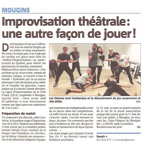 La Presse Ligue d Improvisation de la Côte d Azur