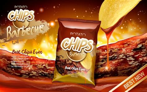 Premium Vector Potato Chips Ad Barbecue