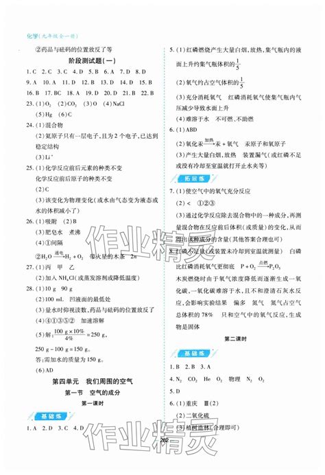 2023年新课堂学习与探究九年级化学全一册鲁教版答案——青夏教育精英家教网——