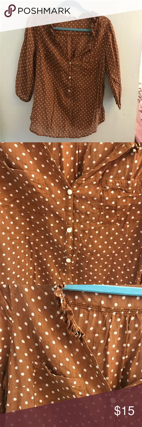 •old Navy• Polka Dot Blouse Navy Polka Dots Polka Dot Blouse Old Navy