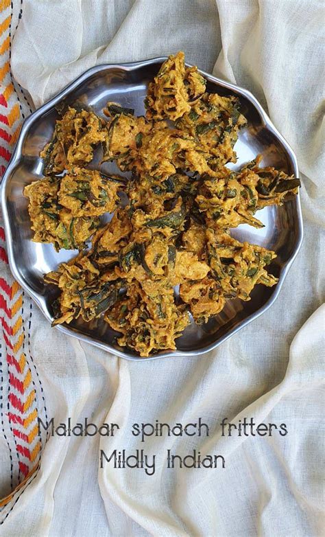 Kodi Pasalai Bajji Malabar Spinach Fritters Mildly Indian