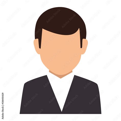 Colorful Silhouette Faceless Half Body Man Formal Suit Vector