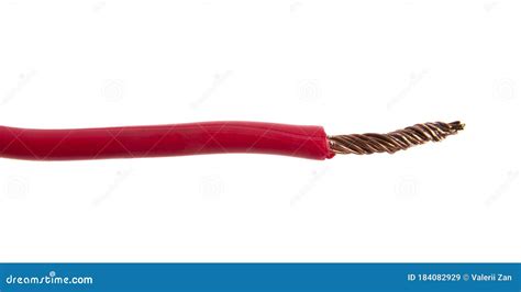 Red Cable Isolated On White Background Stock Image Image Of Macro