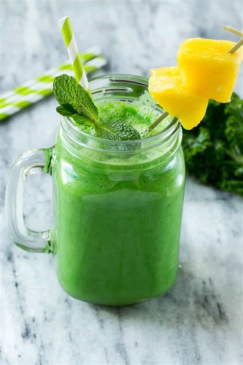 Pineapple Kale Smoothie Healthy Green Smoothie Recipe Kale Smoothie