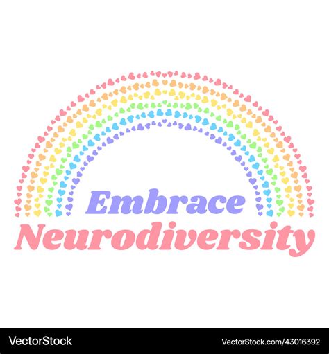 Embrace Neurodiversity Motivational Quote Flat Vector Image