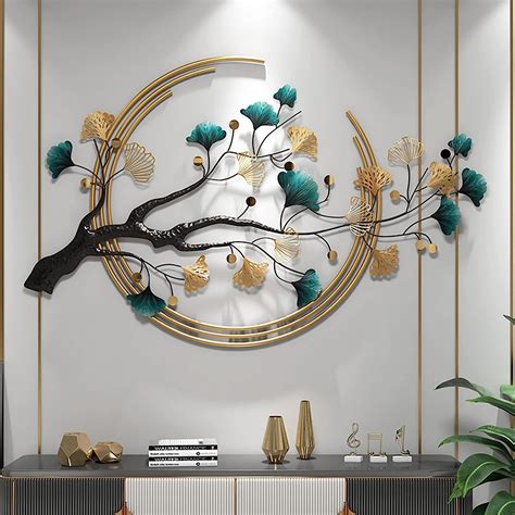 Creative Ginkgo Leaves Wall Art Handmade Metal Sculpture For Home