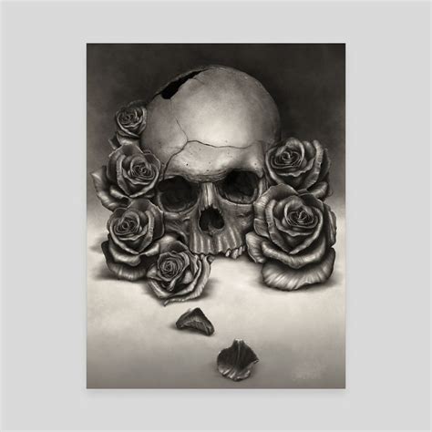 Skull And Roses An Art Canvas By Rodger Pister Skulls And Roses