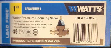 Watts 1 In Lead Free Brass Fpt X Fpt Pressure Reducing Valve 2 Available Ebay