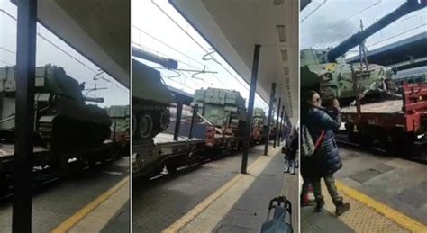 Treno Carico Di Carri Armati Transita Dalla Stazione Di Udine Stupore