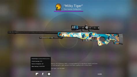 AWP Silk Tiger Factory New Full Craft Trade Up 4x Sticker Craft