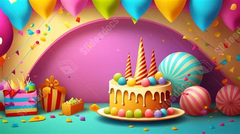 Birthday Cake Colorful Powerpoint Background For Free Download - Slidesdocs