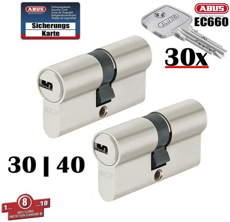 Abus Schließanlage 2x EC660 40 30 30x Wendeschlüssel Gleichschließend