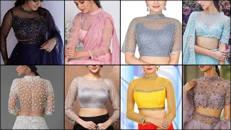 Full Neck Net Blouse Designs Net Blouse Full Neck Design Full Net