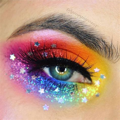 Make Up Rainbow Rainbow Eye Makeup Rainbow Makeup Creative Eye Makeup