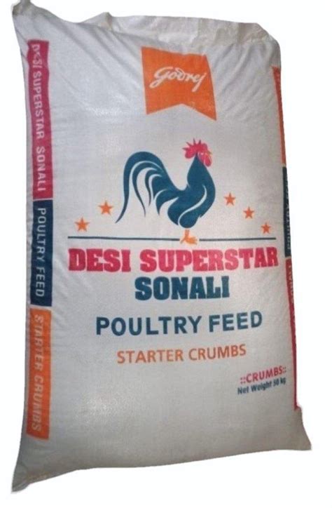 Godrej Desi Superstar Poultry Feed Starter Crumbs Packaging Type PP