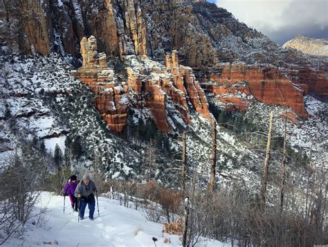 A Snowy Hike In Oak Creek Canyon Az Hiking Camping Outdoors Nature Travel Backpacking