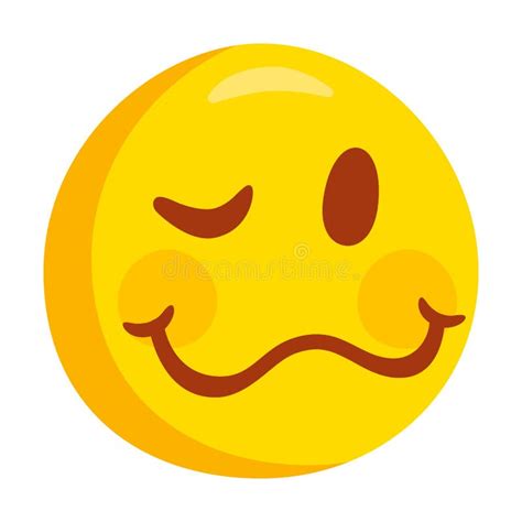 Woozy Face Emoji Icon Illustration. Drunk Symbol Emoticon Design Doodle Stock Vector ...