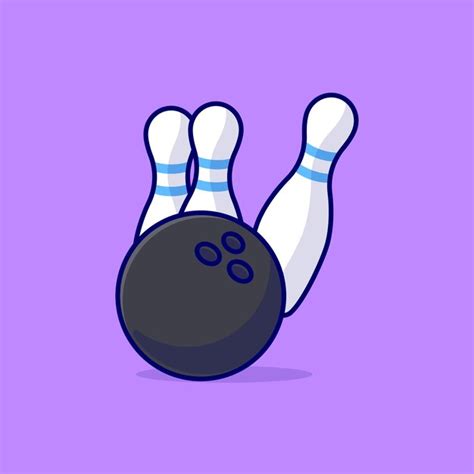 Bola de bolos y pin dibujos animados vector ilustración deporte equipo