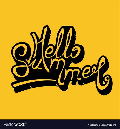 Hello Summer Lettering Royalty Free Vector Image