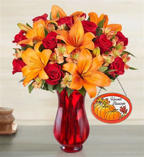 Elegant Autumn Rose & Lily Bouquet | 1800flowers.com