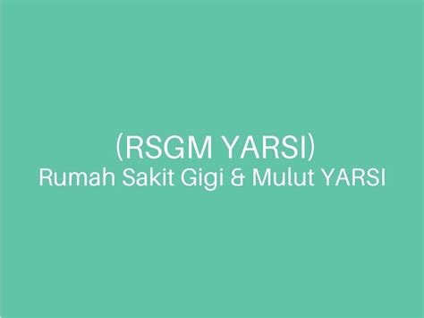 Rsgm Yarsi Rumah Sakit Gigi And Mulut Yarsi Teman Autis