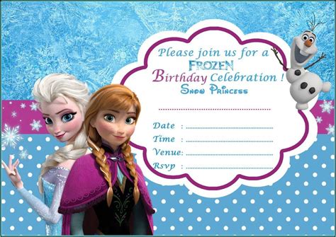 Free Frozen Birthday Invitations Printable Invitations Resume