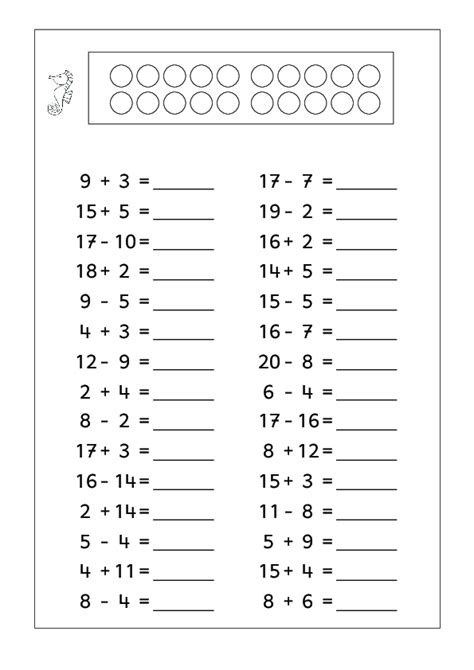 Rechenblätter für 1 Klasse 1 pdf Lernstübchen